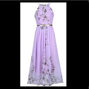Purple floral maxi dress